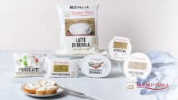 La selezione di formaggi freschi Tesori dell'Arca accontenta ogni palato ed esigenza. Il Formaggio spalmabile e il Caprino di latte vaccino sono ideali per spuntini leggeri o antipasti sfiziosi, la Burratina e la Mozzarella donano freschezza in ogni piatto. La Mozzarella di bufala e lo Stracchino cremoso impreziosiscono ogni ricetta con il loro gusto ricco e il Mascarpone è l'ingrediente immancabile per dolci e dessert.
