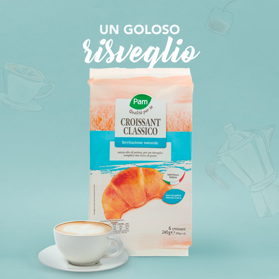 Prima colazione: croissant e colazione