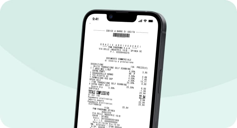 Scontrini digitali su smartphone