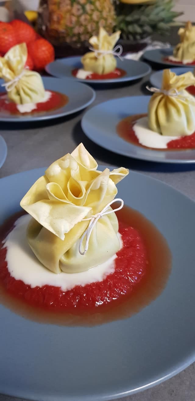 Fagottini di burrata e carciofi