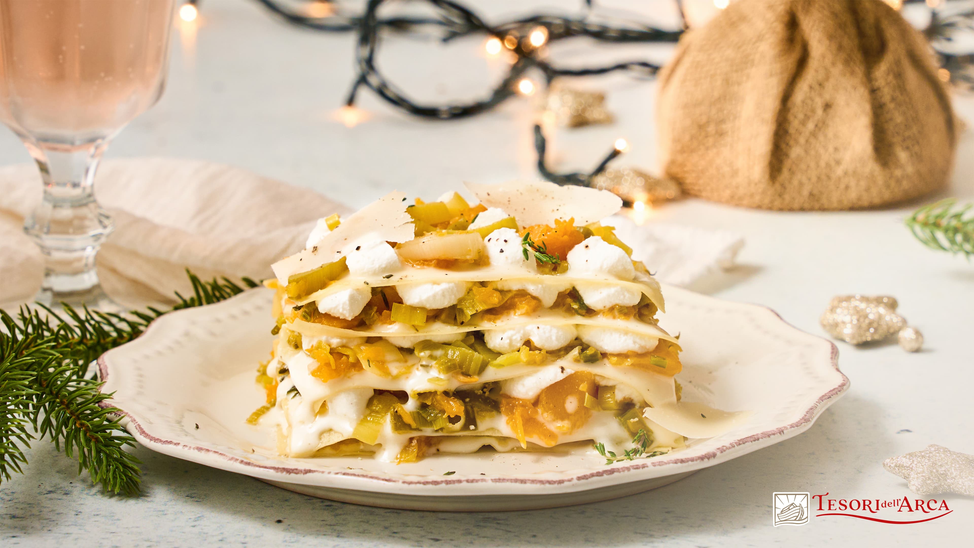 Lasagne di zucca, porri e Parmigiano Reggiano