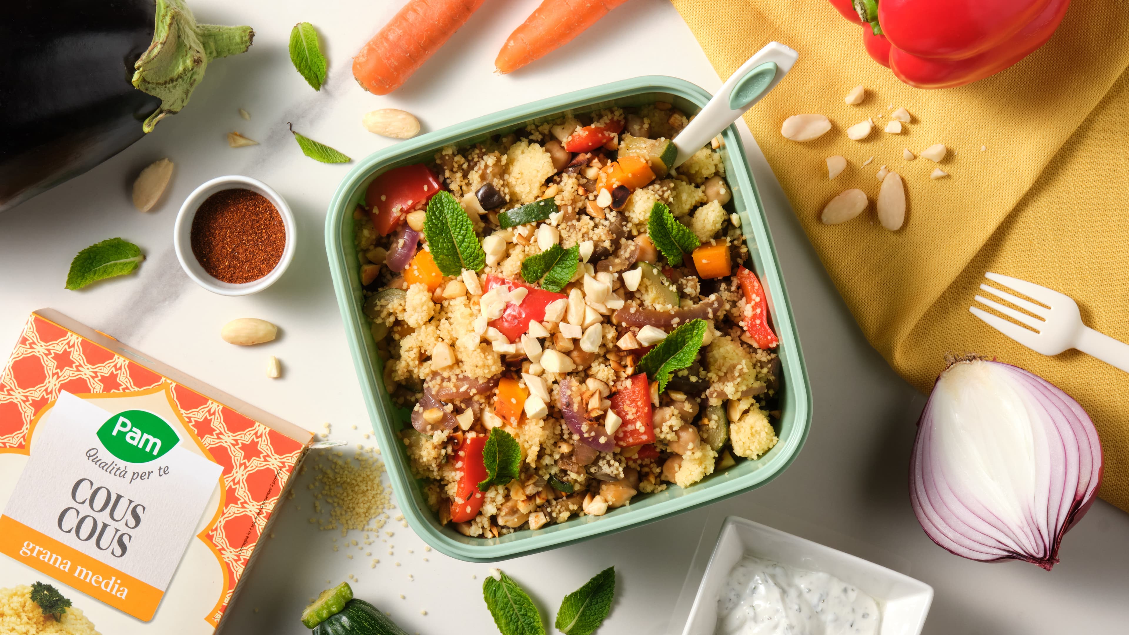 Cous cous con ortaggi e ceci