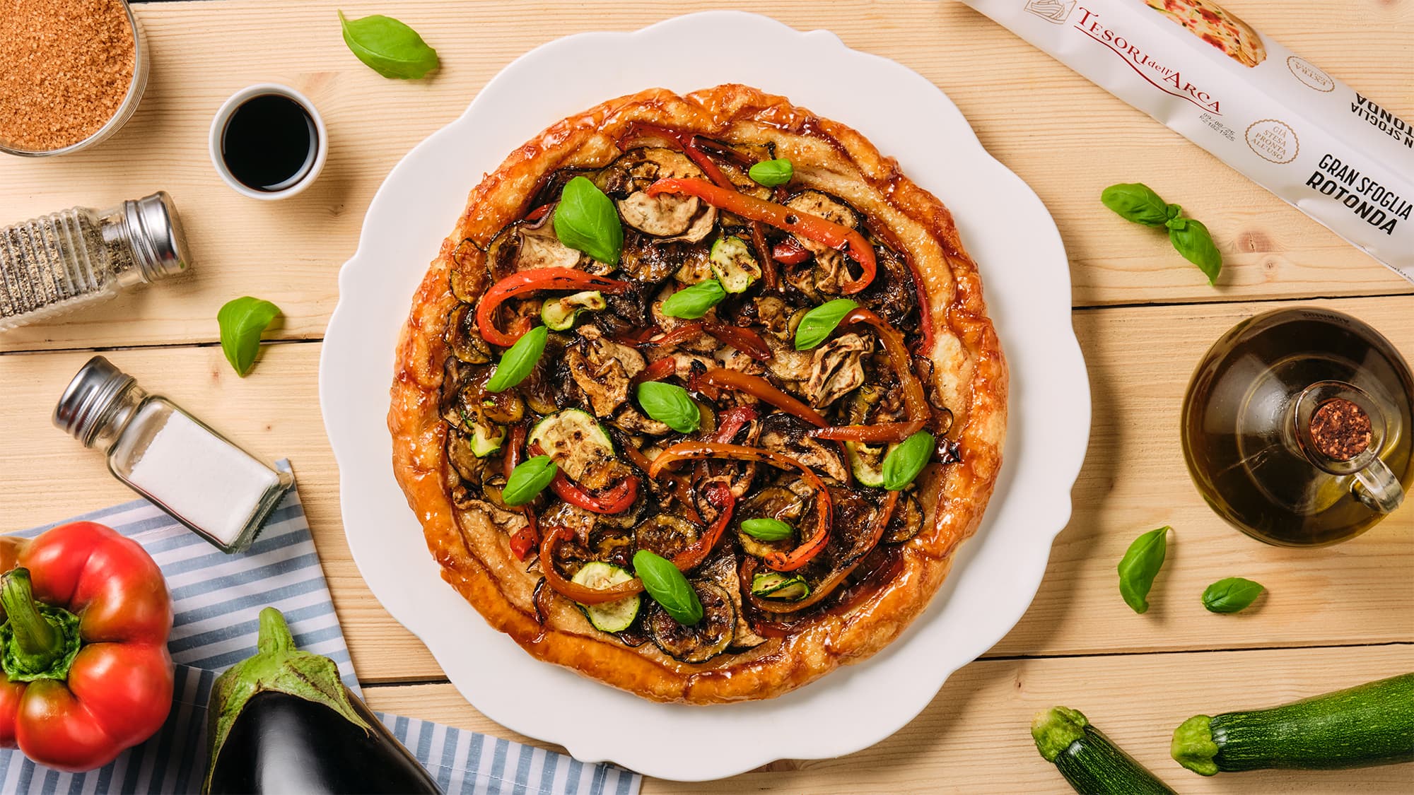 Tarte Tatin con verdure grigliate