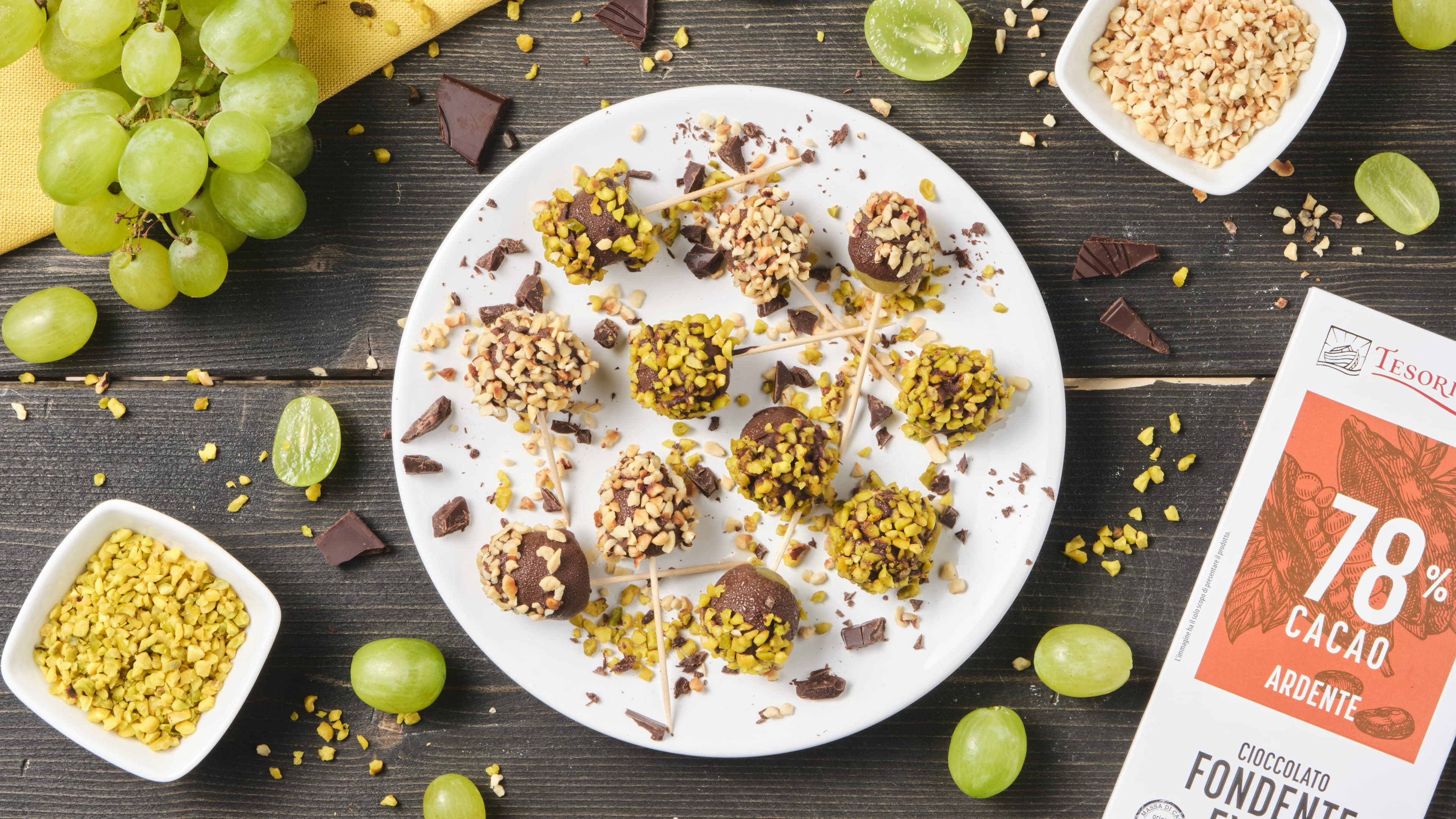 Frozen grapes ricoperti