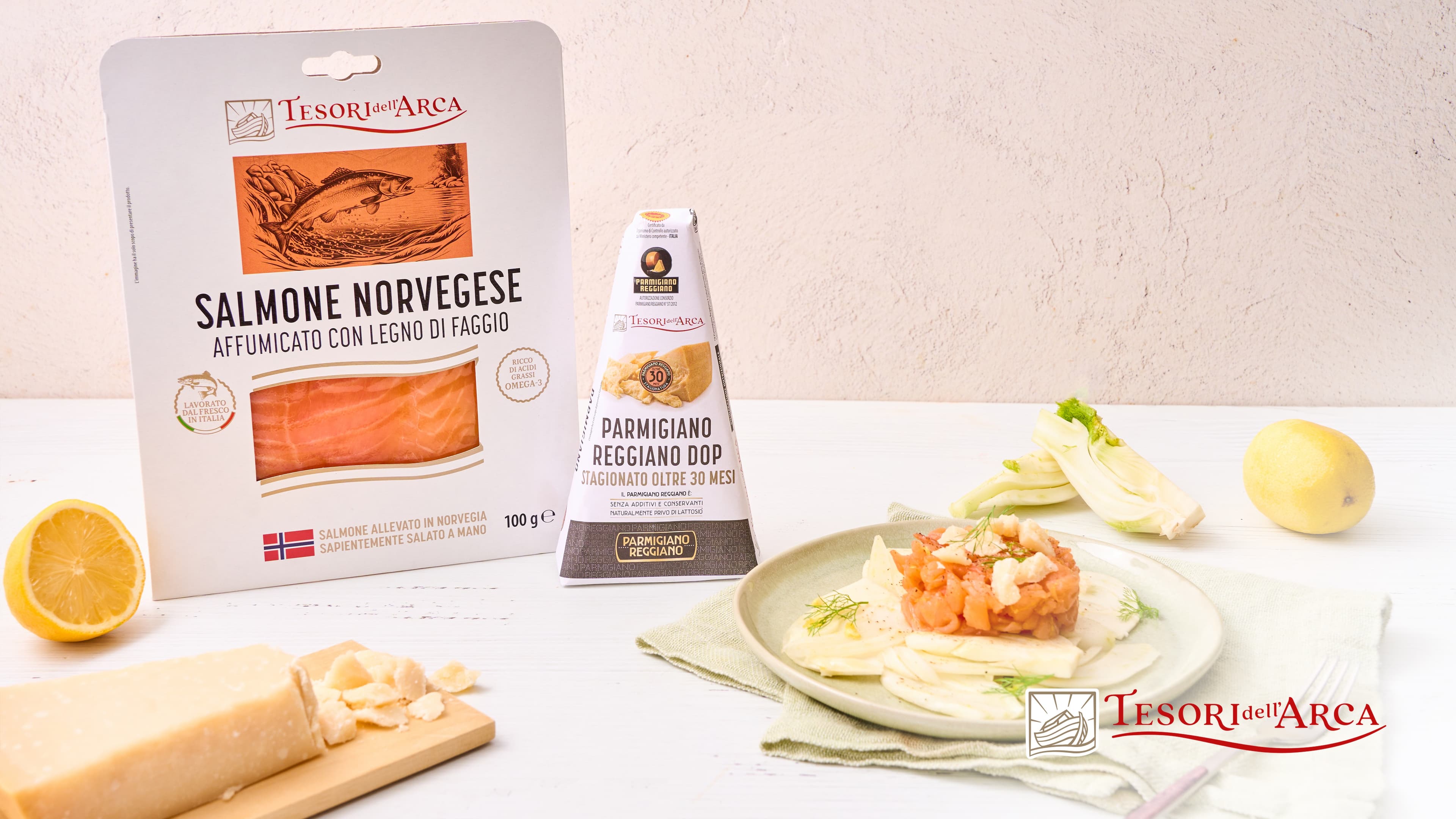 Tartare di salmone norvegese, finocchi e Parmigiano