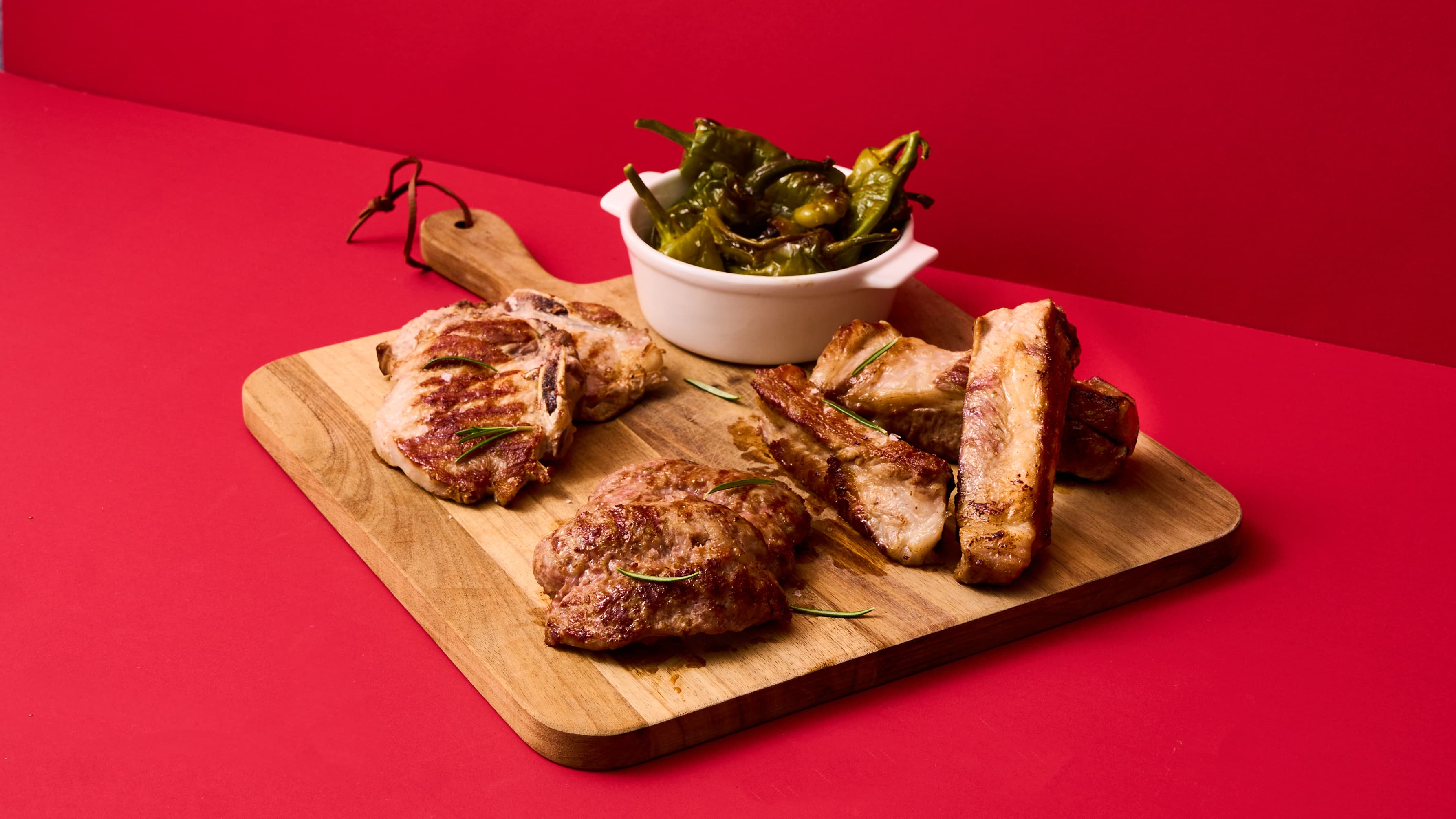 Tris per griglia con pimientos de patron