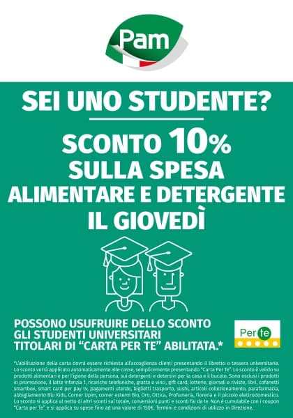 Volantino Sconto Studenti 10% Giovedì su Alimentare e Drogheria
