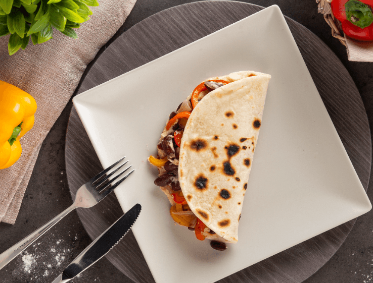 Light – esempio: Piadine fatte in casa con verdure e legumi
