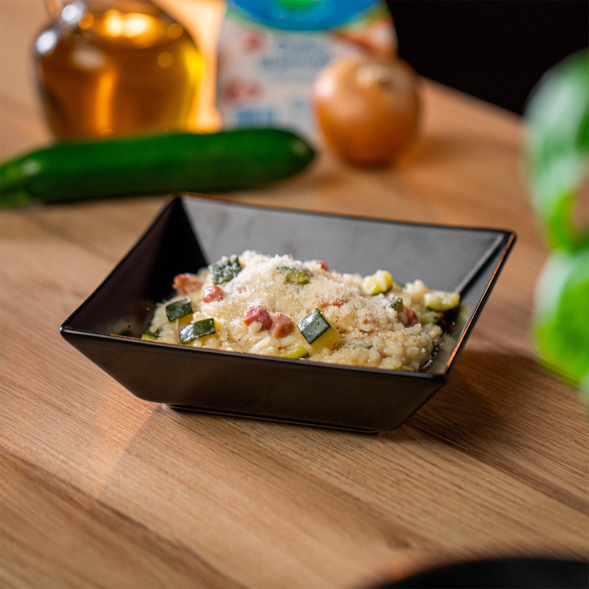 Risotto con zucchine e pancetta