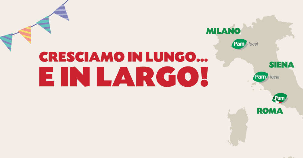 La famiglia Pam Panorama cresce a Roma, Milano e Siena