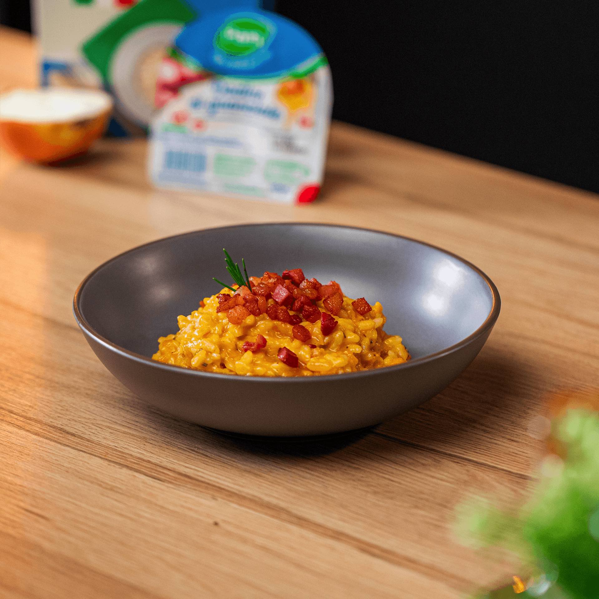 Risotto zucca e guanciale