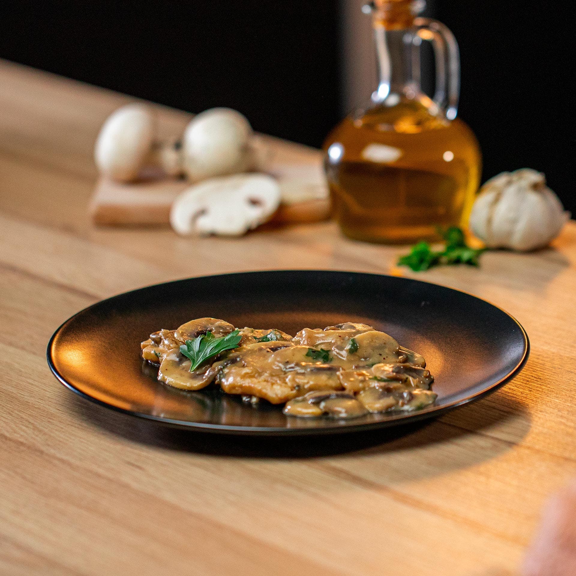 Fettine di maiale ai funghi