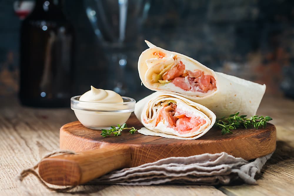 Wrap-roll di salmone selvaggio affumicato