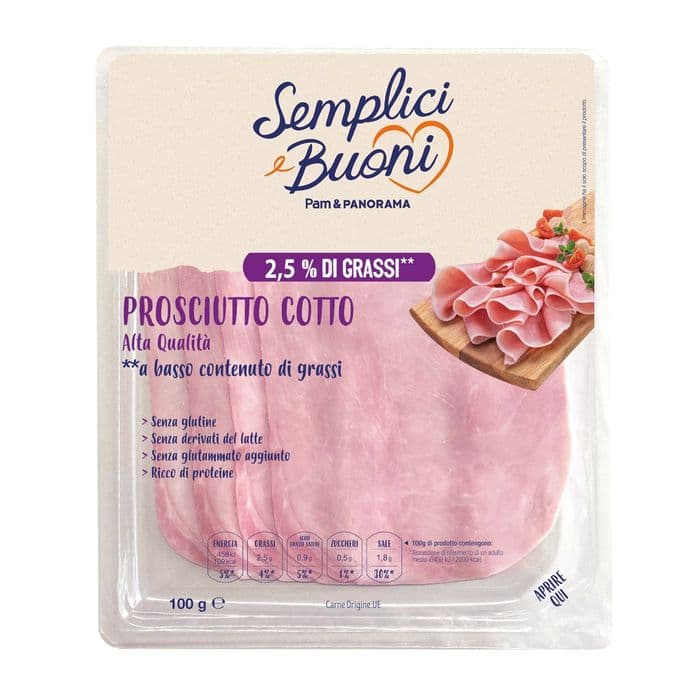 Prosciutto cotto alta qualità a basso contenuto di grassi Semplici e Buoni