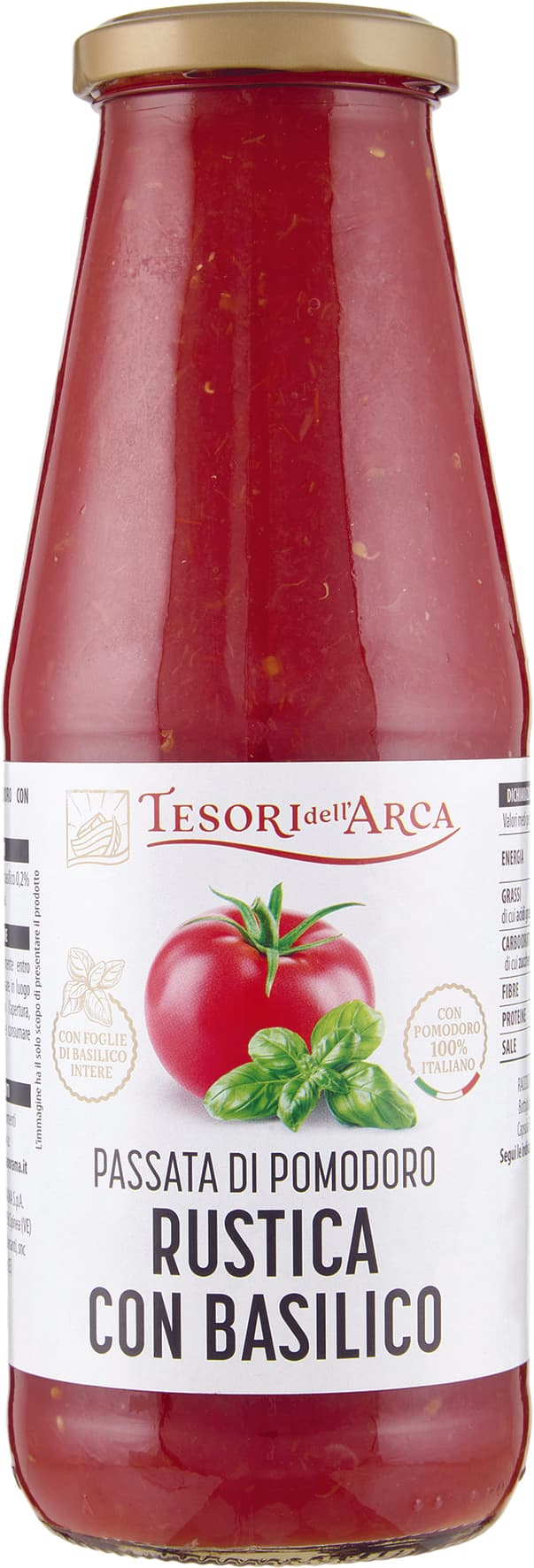 Tesori dell'arca - passata di pomodoro rustica con basilico