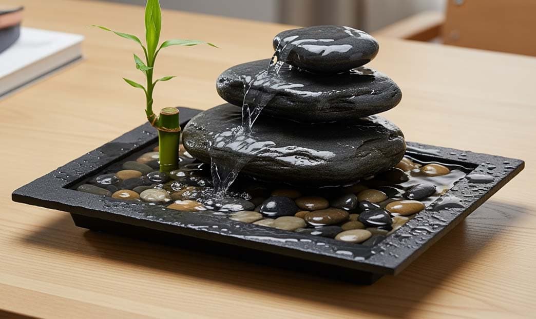Rilassarsi con una fontana zen da tavolo