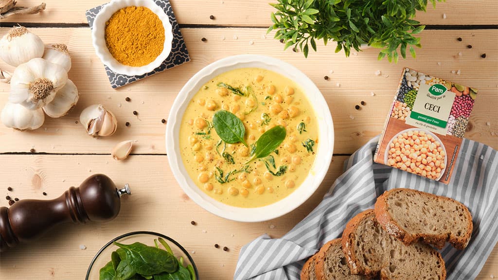 Curry di ceci e spinaci