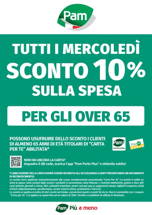 Volantino Sconto 10% Anziani Over 65 Mercoledì
