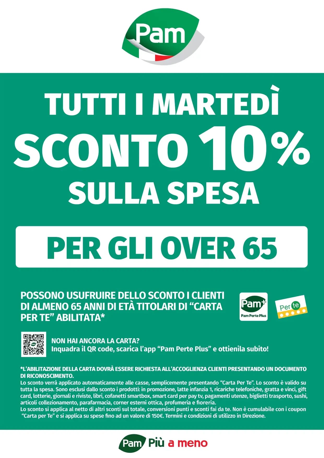 Volantino Sconto 10% Anziani Over 65 Martedì