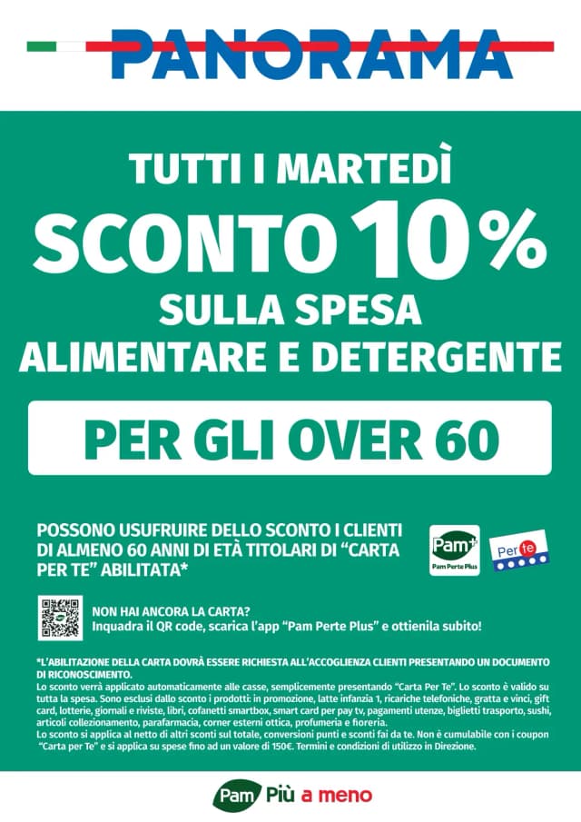 Volantino Sconto 10% Anziani Over 65 Martedì Panorama