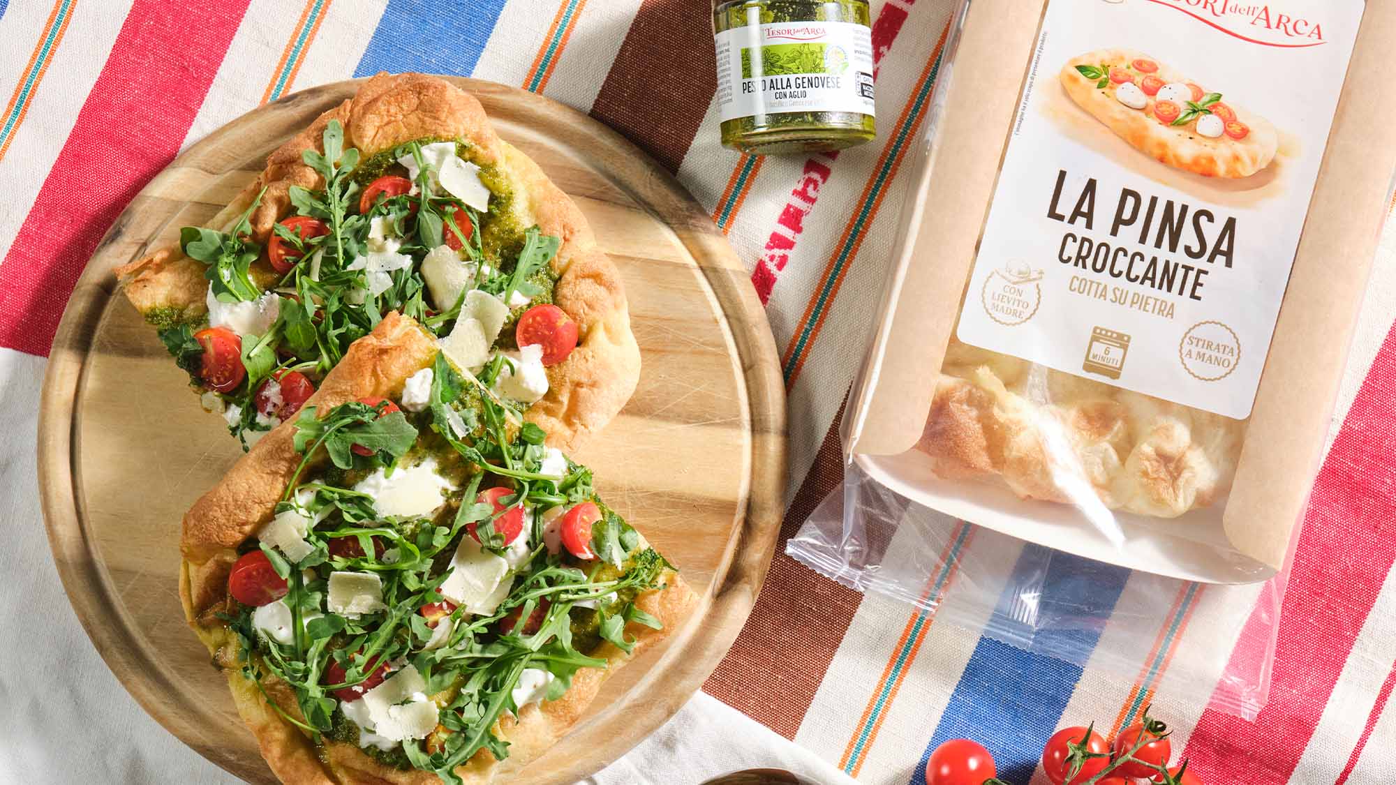 Pinsa caprese al pesto