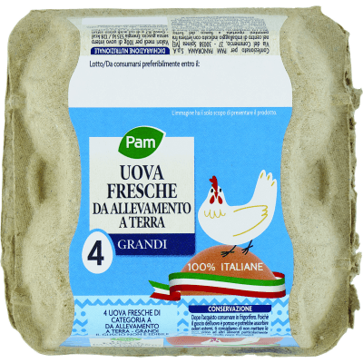 PAM Uova Fresche da Allevamento a Terra Grandi 4 pz