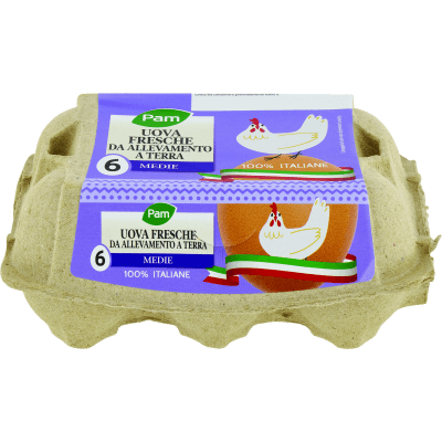 PAM Uova Fresche da Allevamento a Terra Medie 6 pz