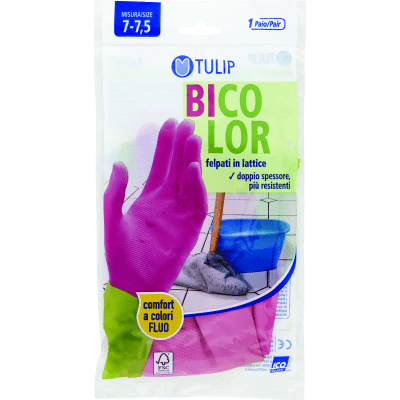 Tulip Bicolor guanti felpati in lattice Misura 7-7,5 1 paio