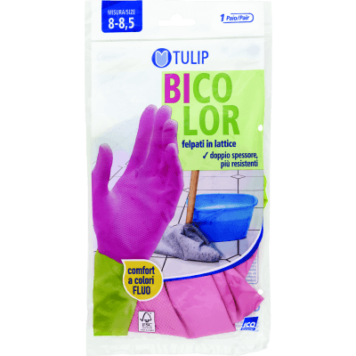 Tulip Bicolor Guanti felpati in lattice Misura 8-8,5 1 Paio