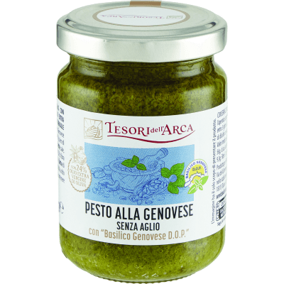 TESORI DELL'ARCA Pesto alla Genovese Senza Aglio con " Basilico Genovese D.O.P." 130 g