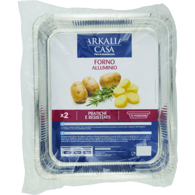ARKALIA CASA Vaschette Forno Alluminio 12 Porzioni 2 pz