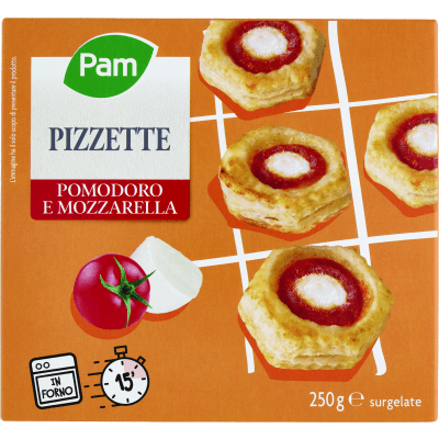 PAM Pizzette Pomodoro e Mozzarella surgelate 250 g