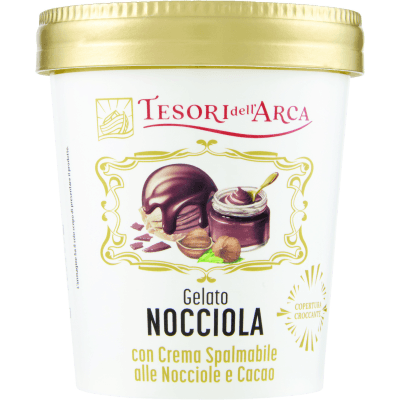 TESORI DELL'ARCA Gelato Nocciola con Crema Spalmabile alle Nocciole e Cacao 230 g
