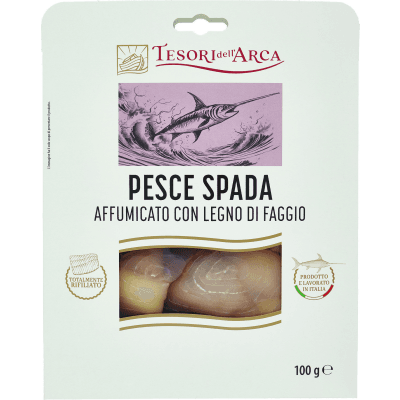 TESORI DELL'ARCA Pesce Spada Affumicato con Legno di Faggio 100 g