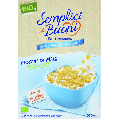 SEMPLICI E BUONI Senza Zuccheri Aggiunti Fiocchi di Mais Biologici 375 g