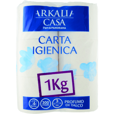 PAM PANORAMA Carta Igienica 3 veli Profumo di Talco 6 rotoli