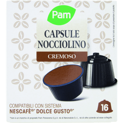 PAM Capsule Nocciolino Cremoso Compatibili Nescafè* Dolce Gusto* 192g (16x12g)