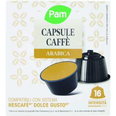 PAM Capsule Caffè Arabica Compatibili Nescafè* Dolce Gusto* 120g (16x7,5g)