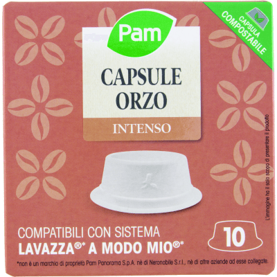 PAM Qualità per te Orzo 10 capsule Compatibili con sistema Lavazza* a Modo Mio* 35g (3,5g x 10)
