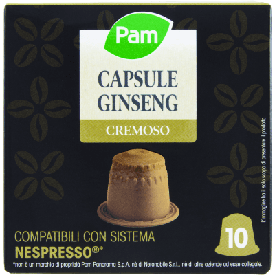 PAM Capsule Ginseng Cremoso Compatibili Nespresso* 43g (10x4,3g)