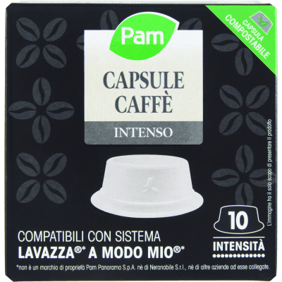 PAM Qualità per te Intenso 10 capsule Compatibili con sistema Lavazza* a Modo Mio* 70g (7g x 10)