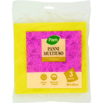 PAM Panni Multiuso Gialli 38 x 38 cm 3 pz