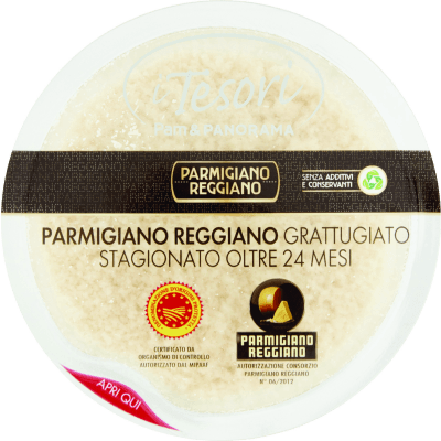 I TESORI Parmigiano Reggiano Grattugiato Stagionato Oltre 24 Mesi 100 g