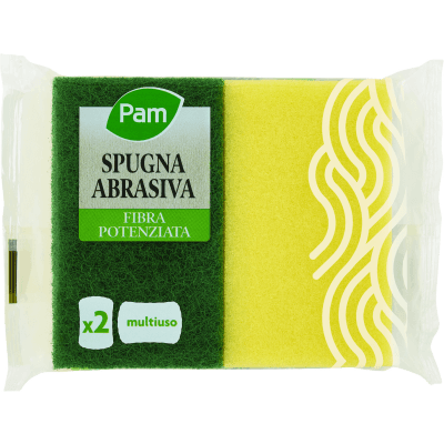 PAM Spugna Abrasiva Fibra Potenziata 2 pz