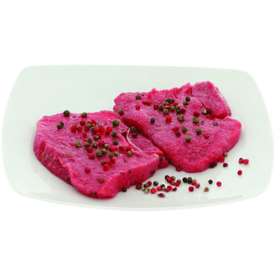Tagliata di bovino adulto con pepe verde