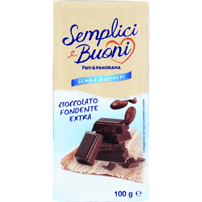 SEMPLICI E BUONI Senza Zuccheri Cioccolato Fondente Extra 100 g