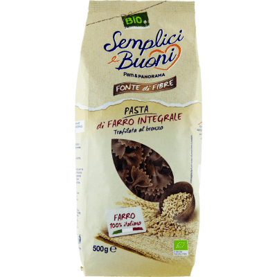 SEMPLICI E BUONI Fonte di Fibre Farfalle di Farro Integrale BIO 500 g