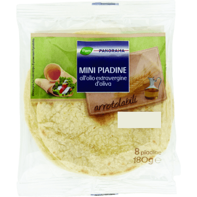 PAM PANORAMA Mini Piadine all'olio extravergine d'oliva 8 piadine 180 g