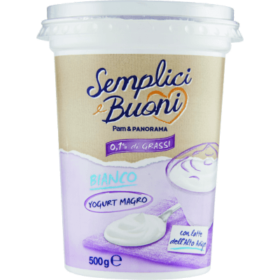 SEMPLICI E BUONI 0,1% di Grassi Yogurt Magro Bianco 500 g