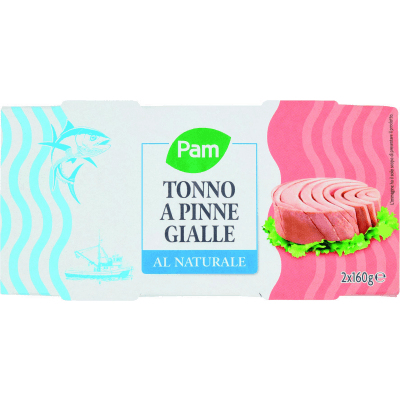 PAM Tonno a Pinne Gialle al Naturale 2 x 160 g